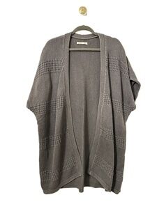 Old Navy Womens Cardigan Size XXL Gray Short Sleeve Textured Knit Open Front*